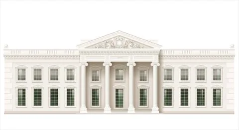 The classic facade of a public building Ilustración de archivo