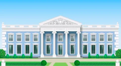 The classic facade of a public building Stock Illustration