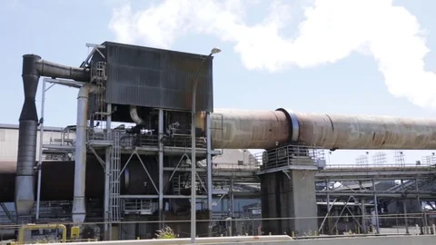 Classic Factory at work, PANNING LEFT RIGHT Close View Stock Footage 79242242