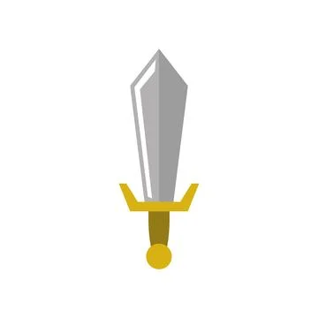 Classic Fantasy Sword Icon. Vector Stock Illustration