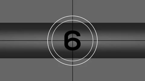 Classic film countdown timer 10 seconds starting count down displayed in a .. Stock Footage 317061903