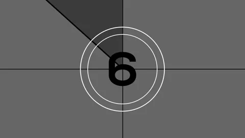 Classic film countdown timer sequence starting with the number ten displaye.. Stock Footage 317061912