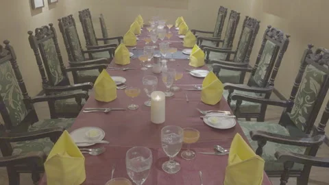 Classic Fine Dining Private Room Table Tilt Up In Taipei Stock Footage 344831487