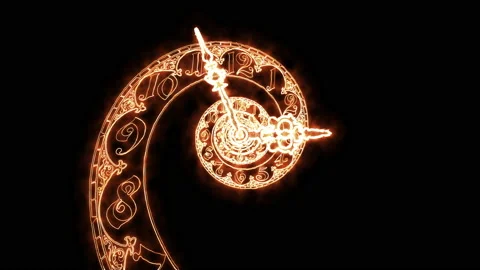 Classic fire spiral dial endlessly moving towards the camera.3D render Stock Footage 165269537