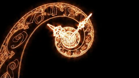 Classic fire spiral dial endlessly moving towards the camera.3D render Stock Illustration