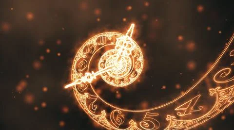 Classic fire spiral dial endlessly moving towards the camera.3D render Stock Illustration
