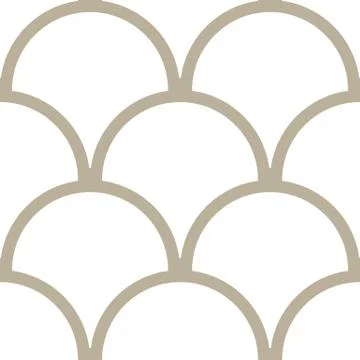 Classic Fish Scale Geometric Vector Repeated Seamless Pattern, in Neutral Beige Stock Illustration