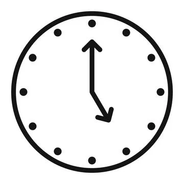 Classic Five O Clock Wall Clock Icon for Precise Time Management Stock Illustration