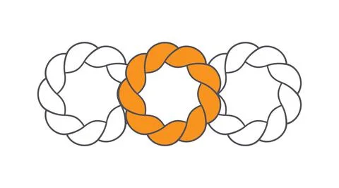 Classic flat circle frame twisted rope icon. Outline marine vector illustrati Illustrazione stock