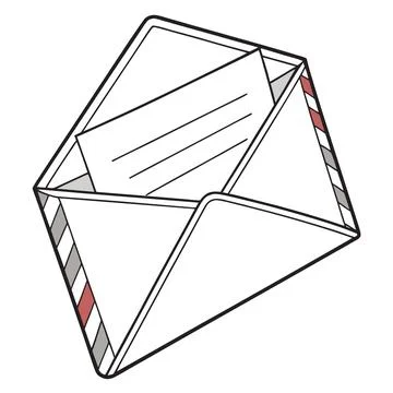 Classic Flat Style Mail Envelope Vector Illustration Stock Illustration