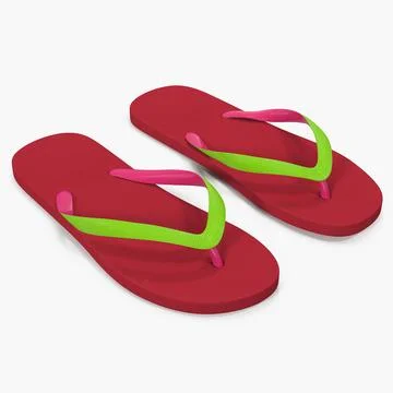 3D Model: Classic Flip Flops for Women Red #90940927 | Pond5