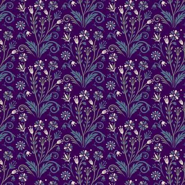Classic floral print seamless pattern for bed sheets pillow covers Stock Illustration