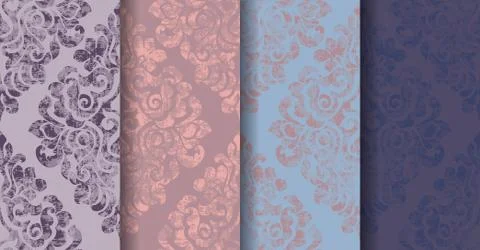Classic flourish ornamented pattern Vector set collection. Victorian Royal te イラスト素材