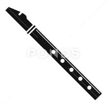 Classic flute icon, simple style Stock Illustration
