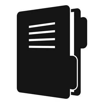 Classic folder doc icon, simple style Stock Illustration