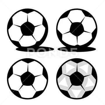 Classic footol ball with black pentagons and white hexagons Stock Illustration