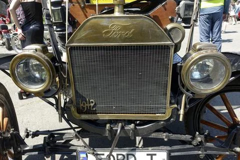 Classic Ford Model T Tin Lizzie Front View at a Vintage Car Gathering in th.. Stock Photos