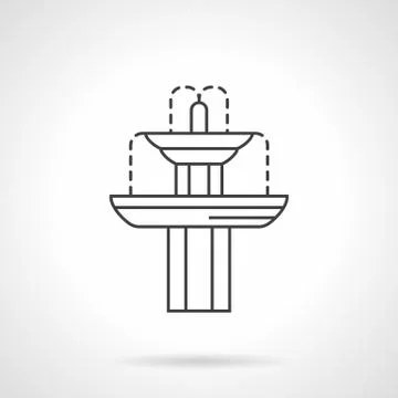 Classic fountain flat line vector icon Stock Illustration