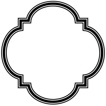 Classic frame border, vintage frame decorative, border simple outline black Stock Illustration