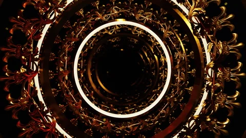 Classic Frame Gold Ornamental Frame 01 4K Stock Footage 313280182
