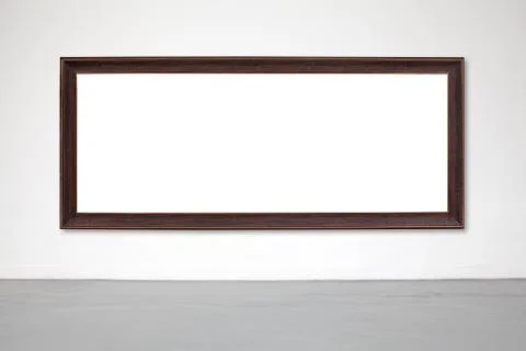 Classic frame on white cement wall in showroom and gallery. Stock Photos
