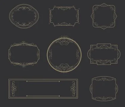 Classic frames vintage element vector design Stock Illustration