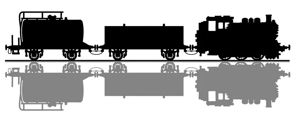 The classic freight steam train Stock Illustration