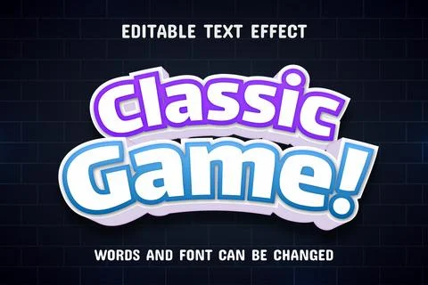 Classic game 3d text effect Stock Illustration