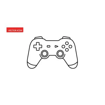 Classic game controller outline icon vector for gaming concepts Stock Illustration