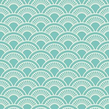 Classic geometric fish scale pattern, vector seamless pattern Stock Illustration