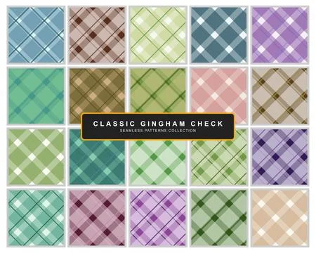 Classic gingham check seamless pattern grid with design digital backgrounds.. Stock Illustration