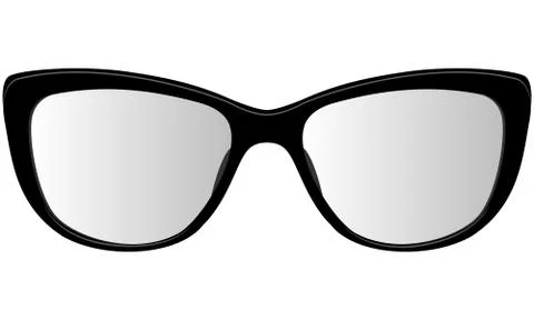 Classic glasses in a black frame with optical lenses - dioptries Stock Illustration