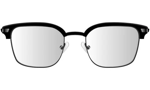 Classic glasses in a black frame with optical lenses - dioptries Stock Illustration