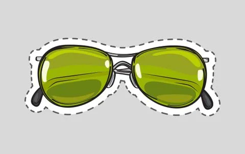 Classic Glasses Icon Patch Isolated Cut Out Vector 스톡 일러스트