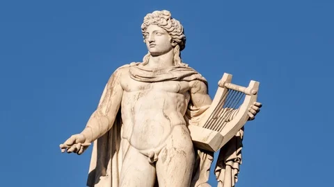 Classic god Apollo statue  Stock Footage 119042636