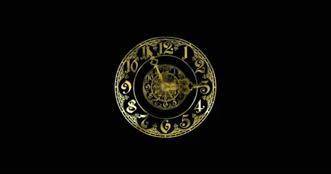 Classic gold dial endlessly moving towards the camera.3D render Stock Footage 195170490