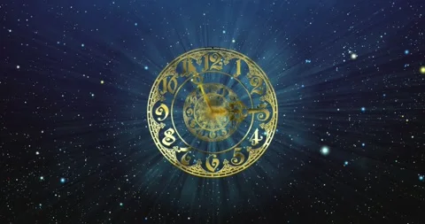 Classic gold dial endlessly moving towards the camera.3D render Stock Footage 195172230