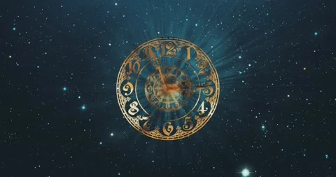 Classic gold dial endlessly moving towards the camera.3D render Stock Footage 195182168