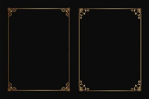 Classic gold frame, vector design Stock Illustration