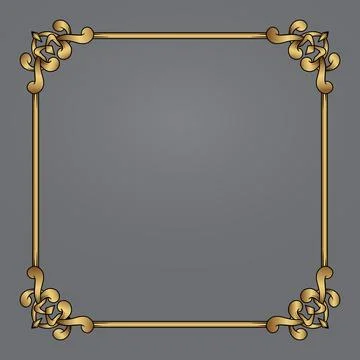 Classic gold frame, vector design Stock Illustration