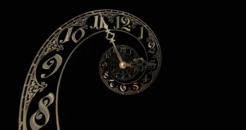 Classic gold spiral dial endlessly moving towards the camera.3D render Stock Footage 140617643