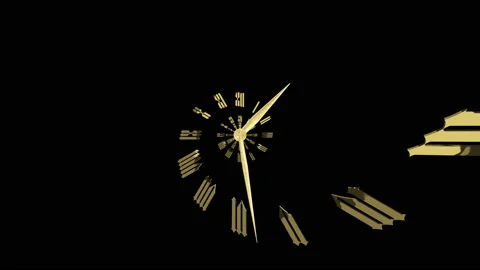 Classic gold spiral dial endlessly moving towards the camera.3D render Stock Footage 154650907
