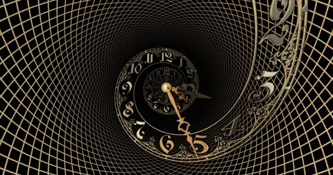 Classic gold spiral dial endlessly moving towards the camera.3D render Stock Footage 219929412