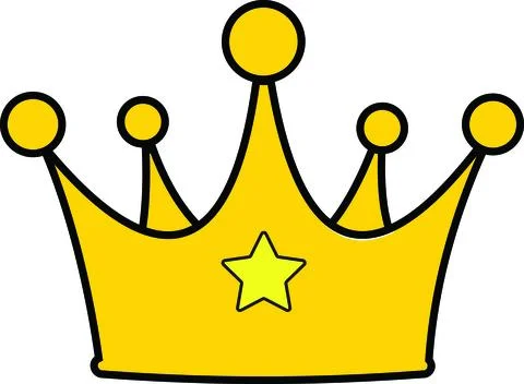 Classic Golden Star Crown Stock Illustration