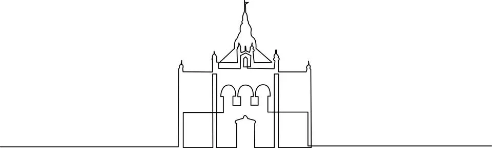 Classic gothic cathedral illustration Vector 스톡 일러스트