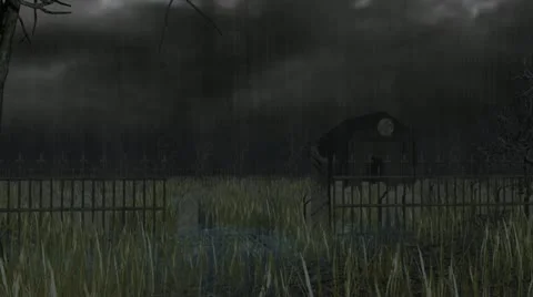 Classic Gothic Cemetery (Animated) Stock Footage 20614784