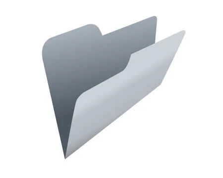 Classic gradient grey computer empty file folder icon with document 스톡 일러스트