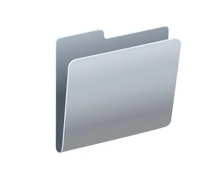 Classic gradient grey computer file folder icon with document Stock Illustration