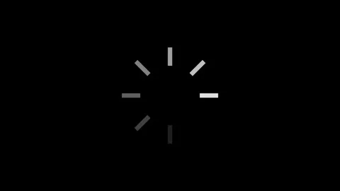 Classic gray loading wheel icon on black background 動画素材 331528839