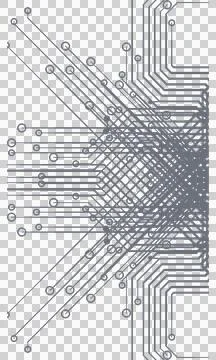 Classic gray technology circuit pattern transparent PNG Stock Photos
